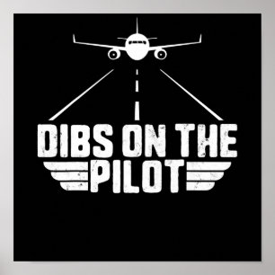 Dibsオンパイロット航空航空機飛行機ガールフレンド ポスター