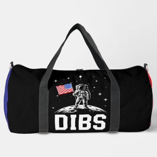 Dibs 宇宙飛行士 月 フラグ ダッフルバッグ (正面)