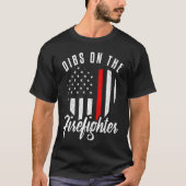 Dibs On The Firefighter Wife Girlfriend Thin Red Tシャツ (正面)