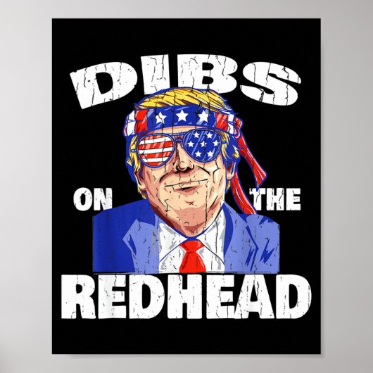 Dibs On The Redhead Shirt Funny St Patricks Day Pr ポスター (正面)