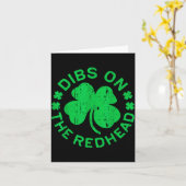 Dibs On The Redhead Shirt Men Women Funny St Patri カード (黄色い花)