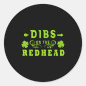 Dibs On The Redhead _ St Patricks Day Ginger Irish ラウンドシール (正面)
