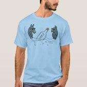 Dibs & Parrot with a spirits bottle T-Shirt Tシャツ (正面)