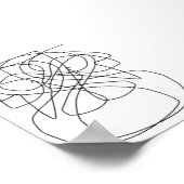 Dibujo de arte de líneas abstractas ポスター (角)