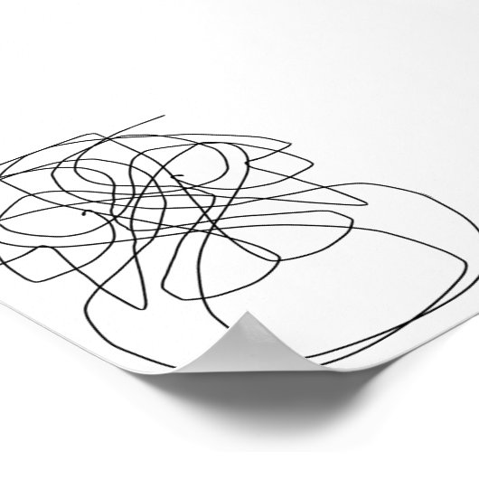 Dibujo de arte de líneas abstractas ポスター (角)