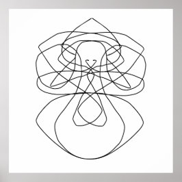 Dibujo de arte de líneas abstractas ポスター