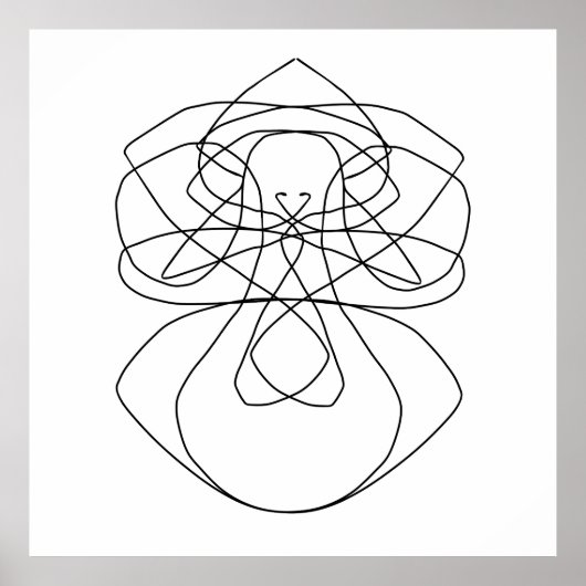 Dibujo de arte de líneas abstractas ポスター (正面)