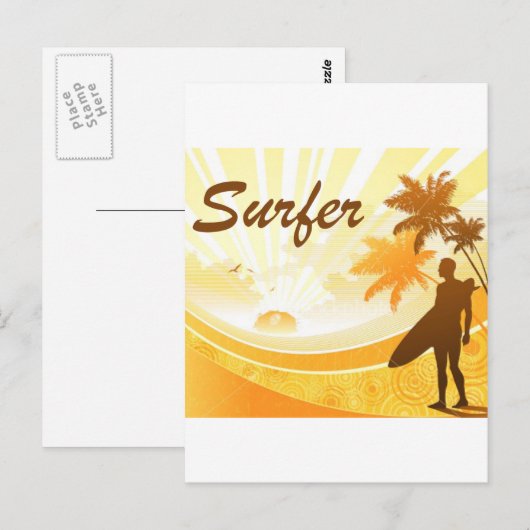 dibujo-surf_7 ポストカード (正面/裏面)