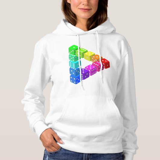 Dice Triangle Womens Hoodie パーカ (正面)