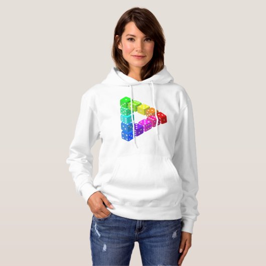 Dice Triangle Womens Hoodie パーカ (正面フル)