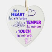 Dickensの引用文の陶磁器のハートのオーナメント セラミックオーナメント (右)