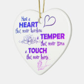 Dickensの引用文の陶磁器のハートのオーナメント セラミックオーナメント (左)