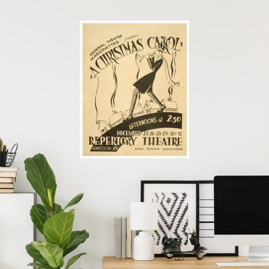 Dickens Christmas Carol 1938 WPA ポスター (ホームオフィス)