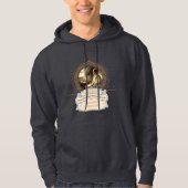 Dickens' Copperfield Quote Gold Blue Hoodie パーカ (正面)