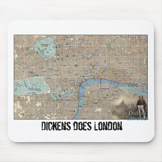Dickens London Map Mousepad マウスパッド (正面)