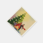 Dickens style Christmas illustration スタンダードカクテルナプキン (角)