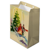 Dickens style Christmas illustration ミディアムペーパーバッグ (裏面アングル)