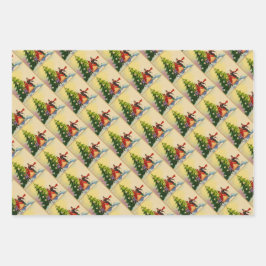 Dickens style Christmas illustration ラッピングペーパーシート