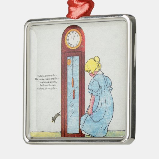 dickoryヒッコリー波止場! マウスは時計の上で走りました メタルオーナメント (左)
