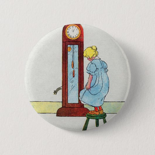 dickoryヒッコリー波止場! マウスは時計の上で走りました 缶バッジ (正面)