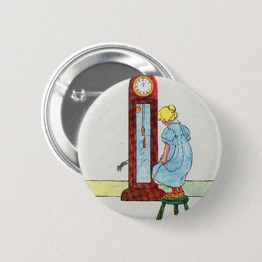 dickoryヒッコリー波止場! マウスは時計の上で走りました 缶バッジ (正面&裏面)