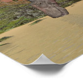 Dicraeosaurus恐竜の飲酒 – 3D 描写 ポスター (角)