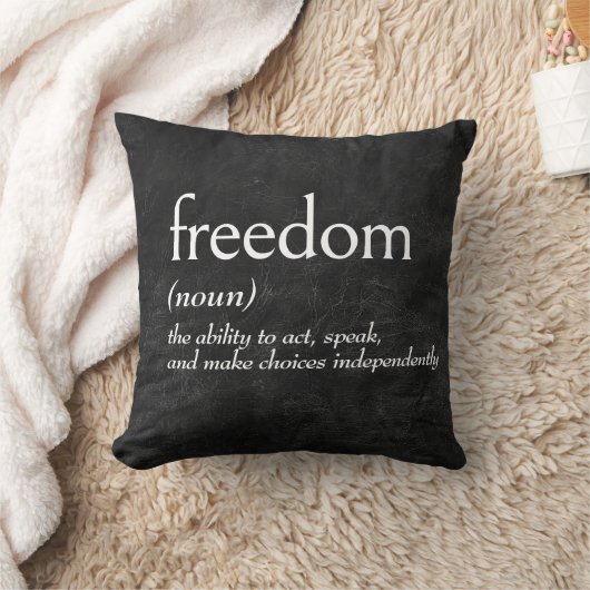 Dictionary Definition For FREEDOM on Black クッション (ブランケット)