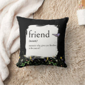 Dictionary Definition For FRIEND With Wildflowers クッション (ブランケット)