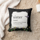 Dictionary Definition For SISTER With Wildflowers クッション (ブランケット)