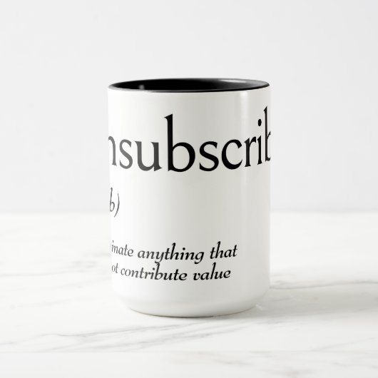 Dictionary Definition For UNSUBSCRIBE マグカップ (中央)