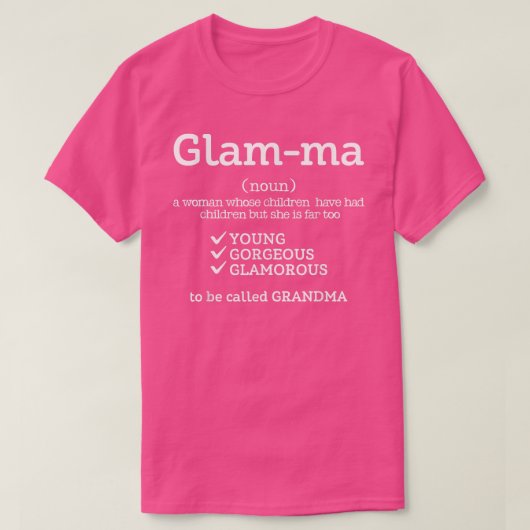 Dictionary Glamma Grandma Definition Cool Grandmo Tシャツ (デザイン正面)