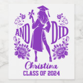 DID都市女性シルエットトレンディー卒業 ワインラベル (シングルラベル)