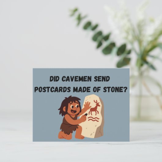 Did Cavemen Send Postcards Made of Stone?  Funny ポストカード (スタンド正面)