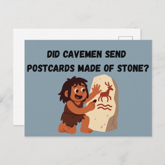 Did Cavemen Send Postcards Made of Stone?  Funny ポストカード (正面/裏面)