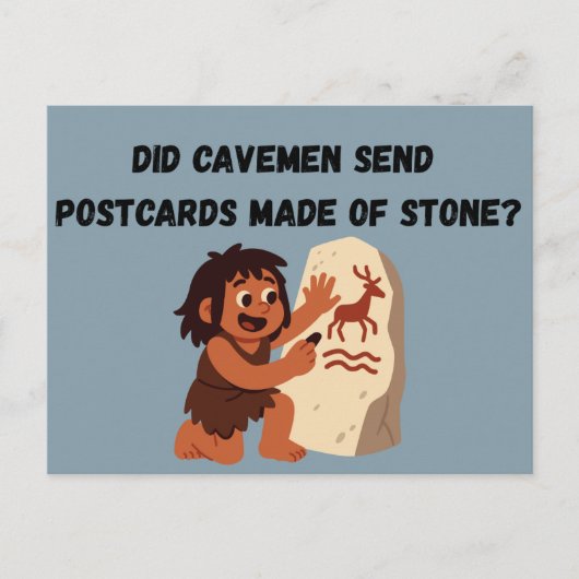 Did Cavemen Send Postcards Made of Stone?  Funny ポストカード (正面)