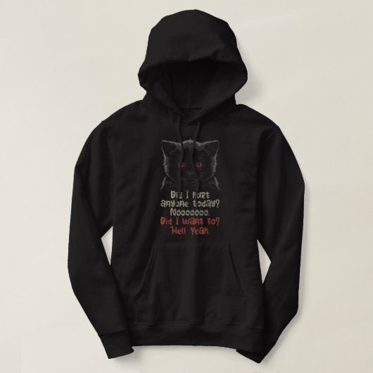 Did I Hurt Anyone Today Funny Black Cat Sarcastic パーカ (デザイン正面)