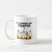 Did Somebody Say Treat Dog Lovers Funny Halloween コーヒーマグカップ (左)