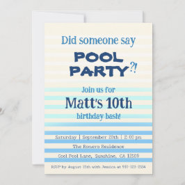 Did Someone Say Pool Party?! Birthday Invitation 招待状