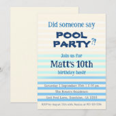 Did Someone Say Pool Party?! Birthday Invitation 招待状 (正面/裏面)