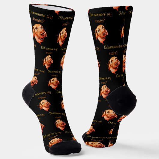 Did Someone Say Treats? Funny Dog ソックス (傾斜あり)