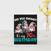 Did You Gnome Its My 70th Birthday 70 Year Old Gno カード (黄色い花)