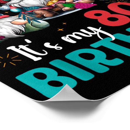 Did You Gnome Its My 80th Birthday 80 Year Old Gno ポスター (角)