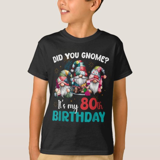 Did You Gnome Its My 80th Birthday 80 Year Old Gno Tシャツ (正面)