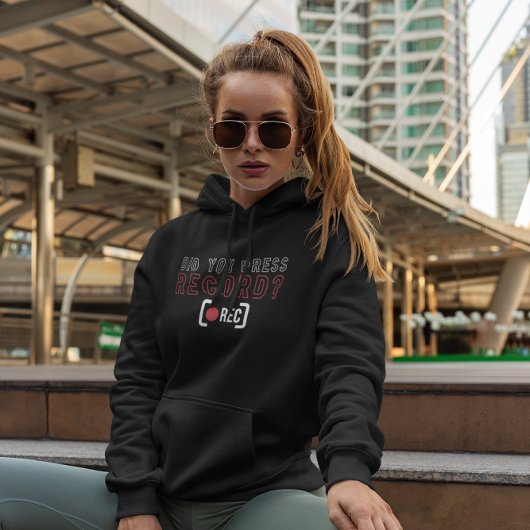 Did You Press Record - おもしろい Camera Team パーカ