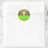 Diddlesモンキーガールステッカー – 名前タグ–001 ラウンドシール (バッグ)