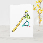 Didgeridoo Stickman カード (黄色い花)