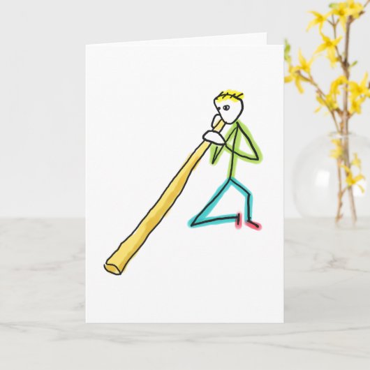 Didgeridoo Stickman カード (黄色い花)