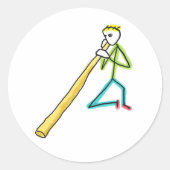 Didgeridoo Stickman ラウンドシール (正面)