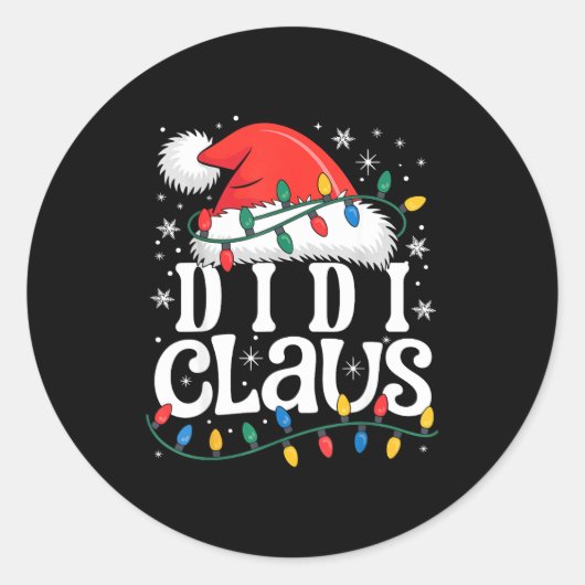 Didi Claus Funny Xmas Christmas Grandma Holiday St ラウンドシール (正面)