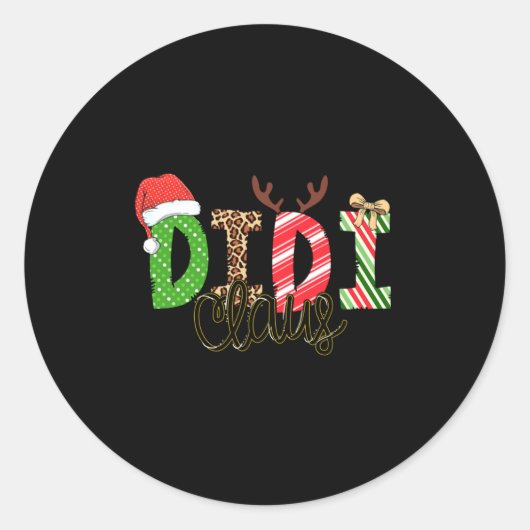 Didi Claus Xmas Happy Family New Santa Claus Chris ラウンドシール (正面)